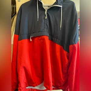 Navy and Red Half-zip Windbreaker Jacket (XL)